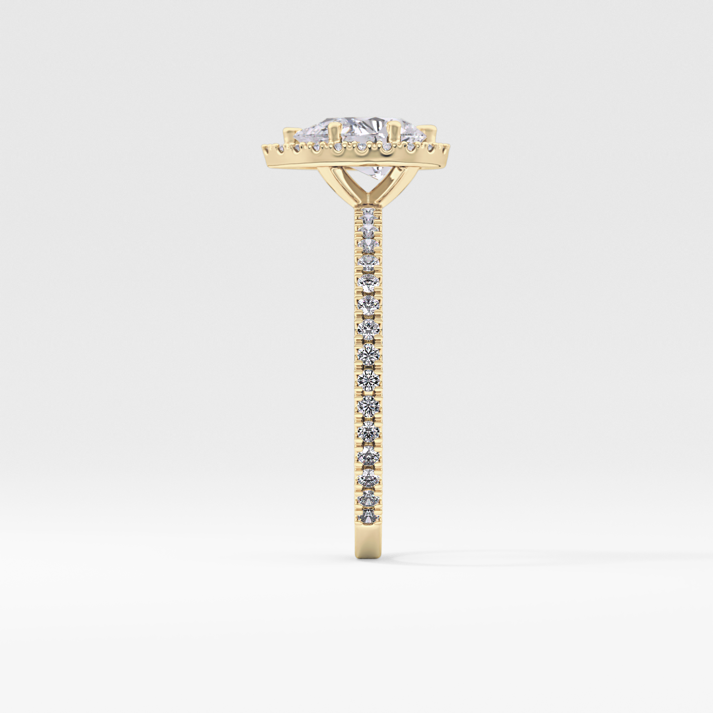 Pear Halo & Pave Lab Grown Diamond Engagement Ring