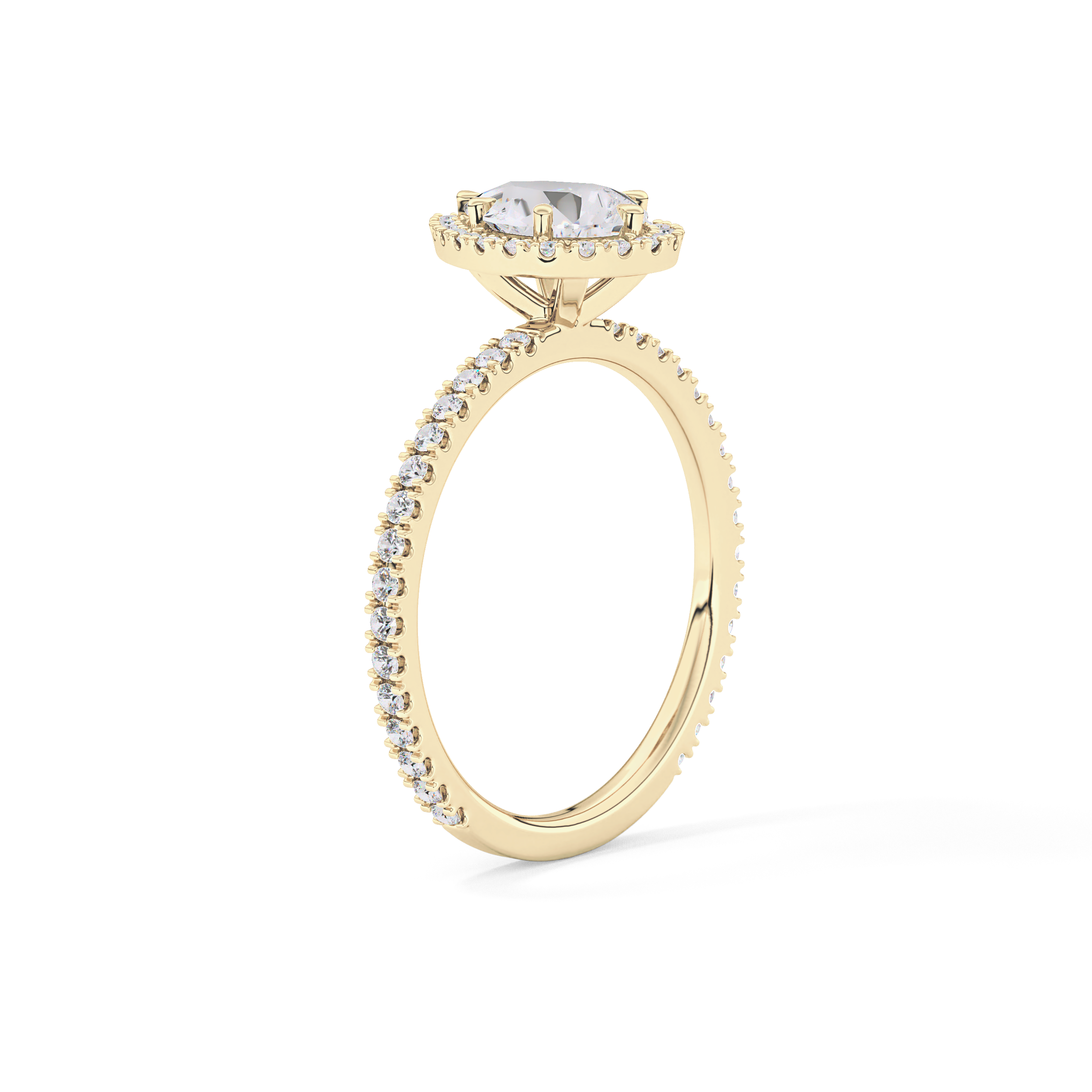 Pear Halo & Pave Lab Grown Diamond Engagement Ring