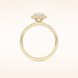 0.86 CT Pear Shaped Halo & Pave Moissanite Engagement Ring