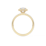Pear Halo & Pave Lab Grown Diamond Engagement Ring