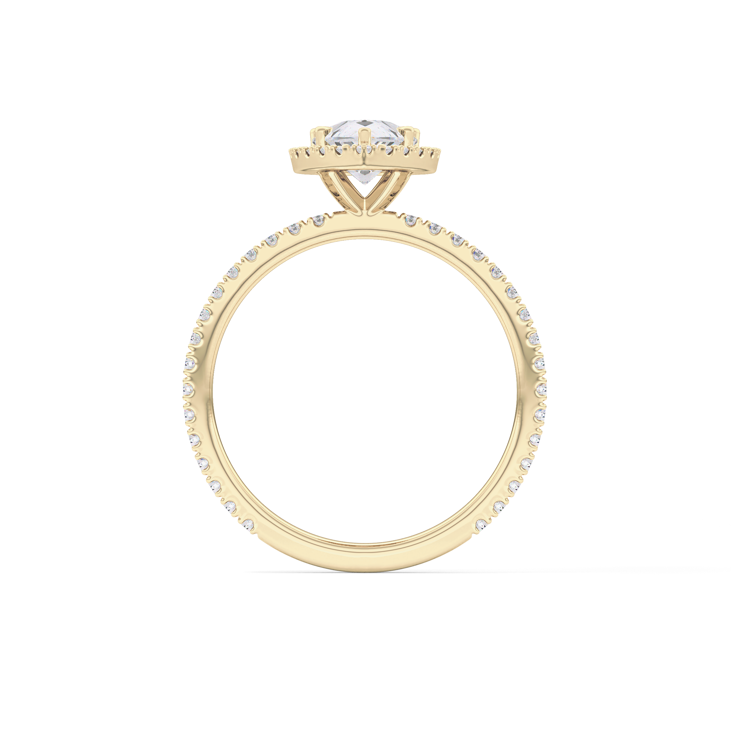 Pear Halo & Pave Lab Grown Diamond Engagement Ring
