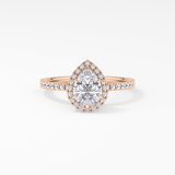 Pear Halo & Pave Lab Grown Diamond Engagement Ring