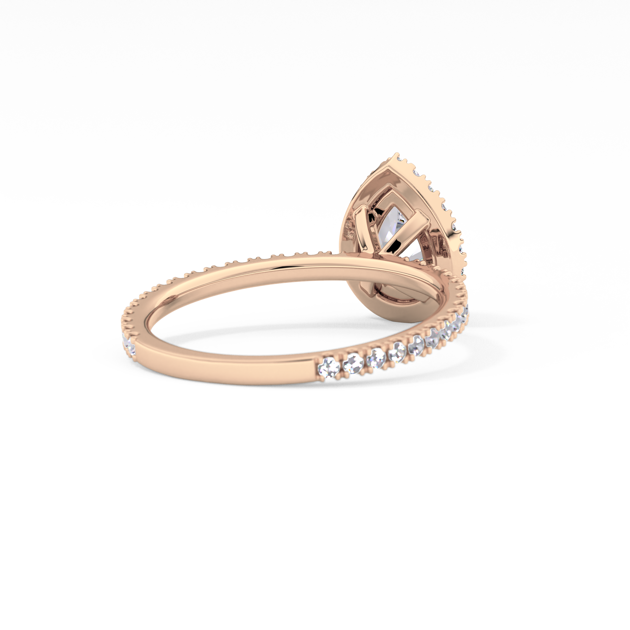 Pear Halo & Pave Lab Grown Diamond Engagement Ring