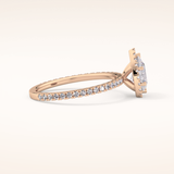 0.86 CT Pear Shaped Halo & Pave Moissanite Engagement Ring