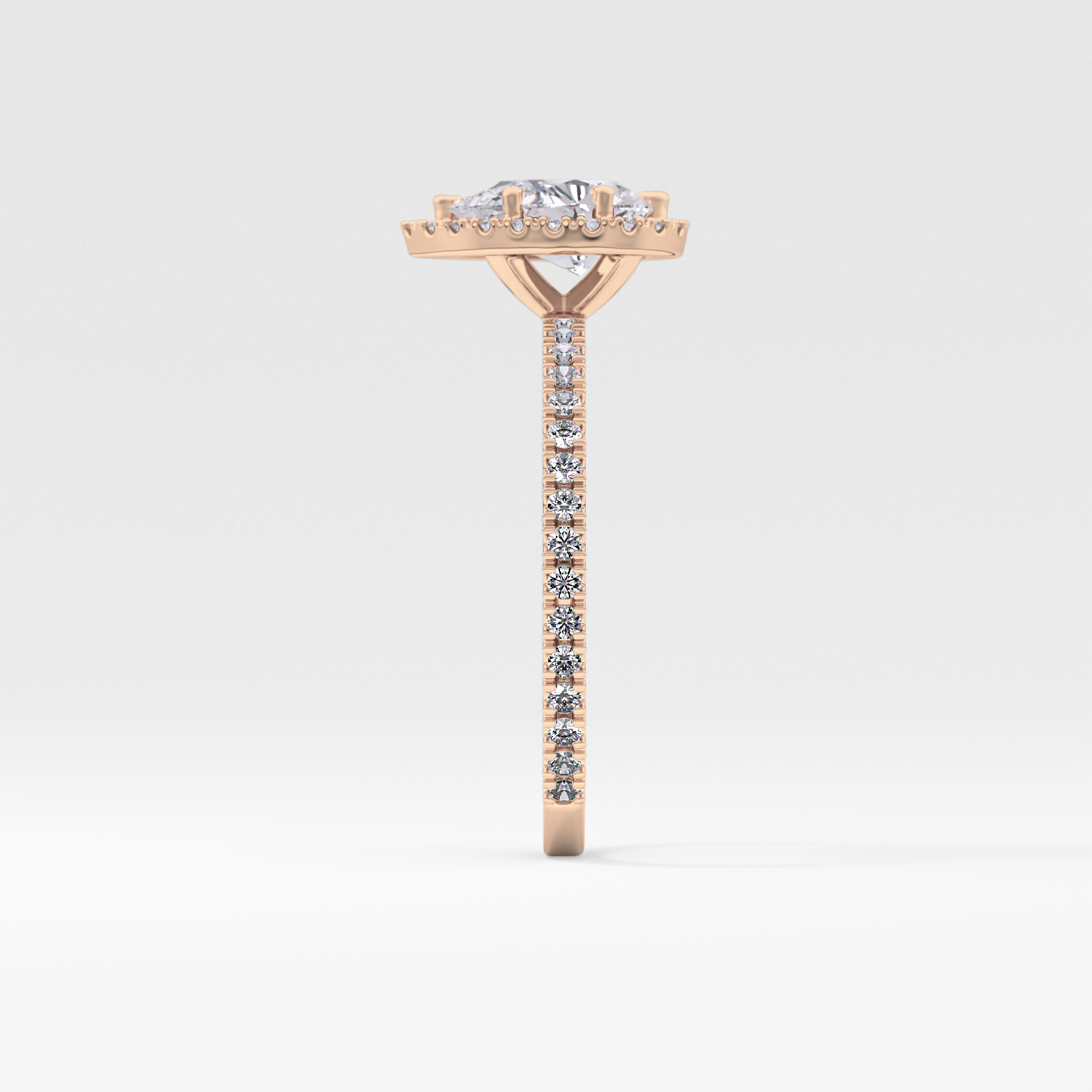 Pear Halo & Pave Lab Grown Diamond Engagement Ring