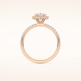 0.86 CT Pear Shaped Halo & Pave Moissanite Engagement Ring