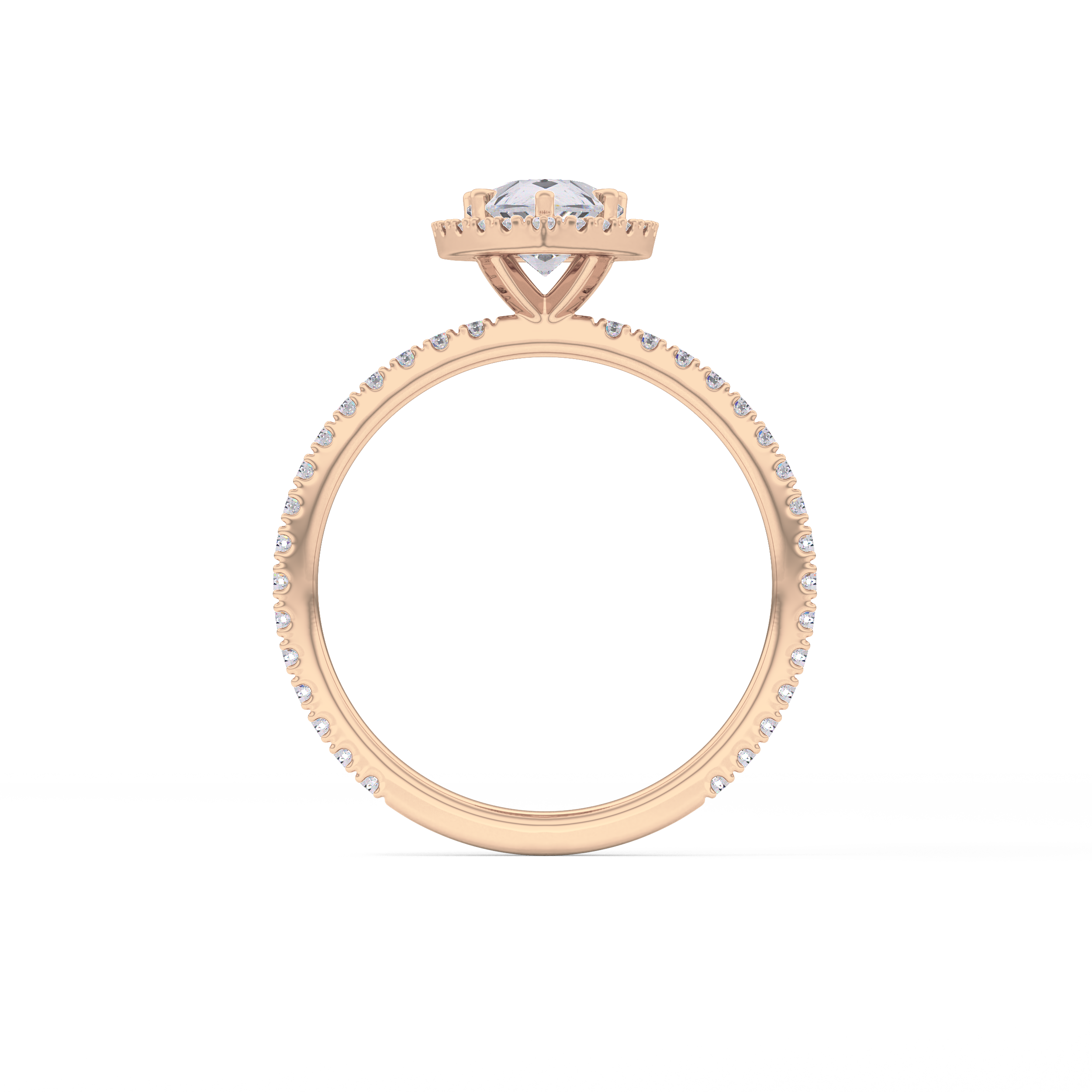 Pear Halo & Pave Lab Grown Diamond Engagement Ring