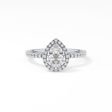 Pear Halo & Pave Lab Grown Diamond Engagement Ring