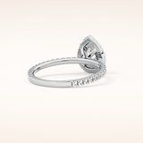 0.86 CT Pear Shaped Halo & Pave Moissanite Engagement Ring