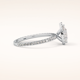 0.86 CT Pear Shaped Halo & Pave Moissanite Engagement Ring