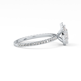 Pear Halo & Pave Lab Grown Diamond Engagement Ring