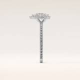 0.86 CT Pear Shaped Halo & Pave Moissanite Engagement Ring
