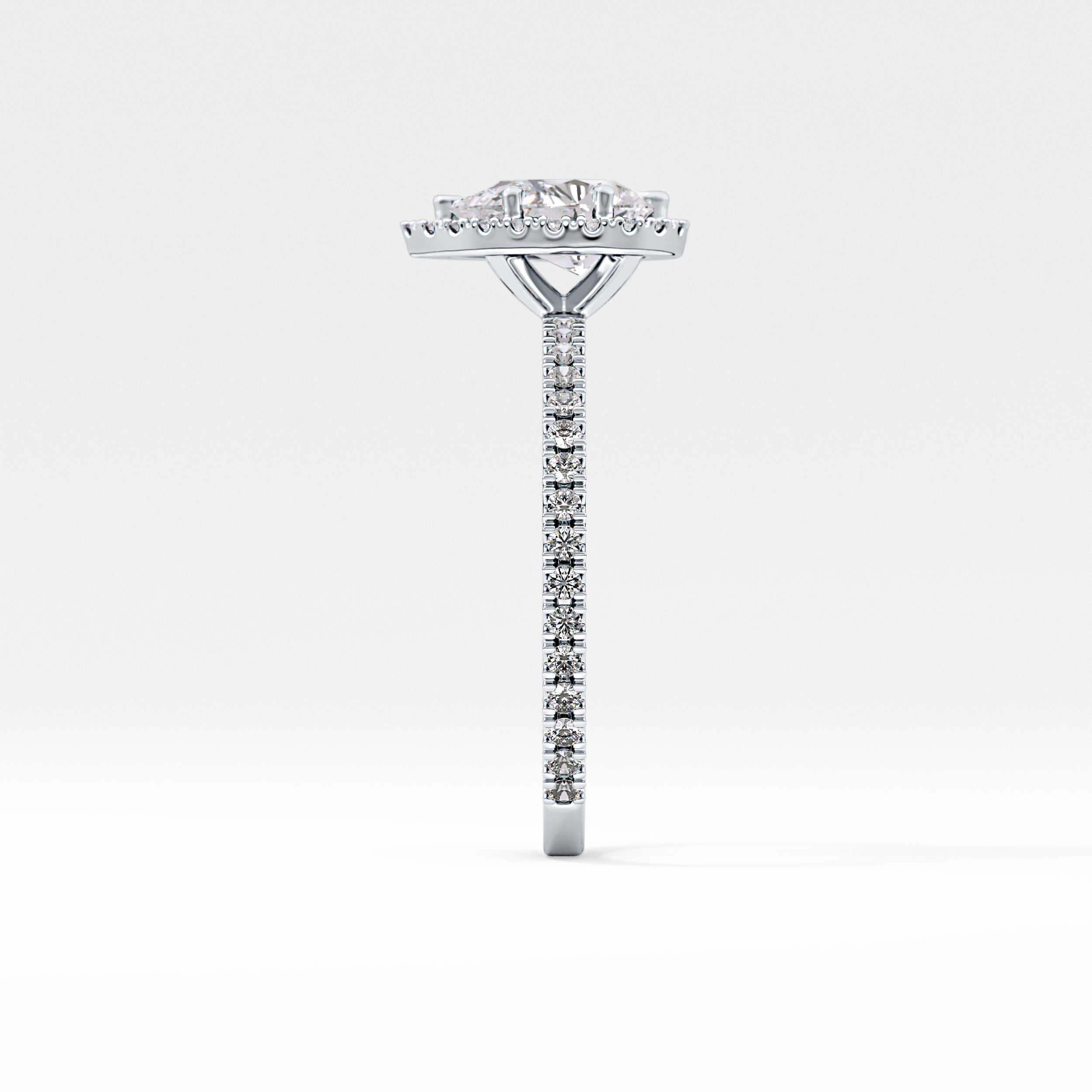 Pear Halo & Pave Lab Grown Diamond Engagement Ring