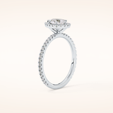0.86 CT Pear Shaped Halo & Pave Moissanite Engagement Ring