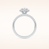 0.86 CT Pear Shaped Halo & Pave Moissanite Engagement Ring