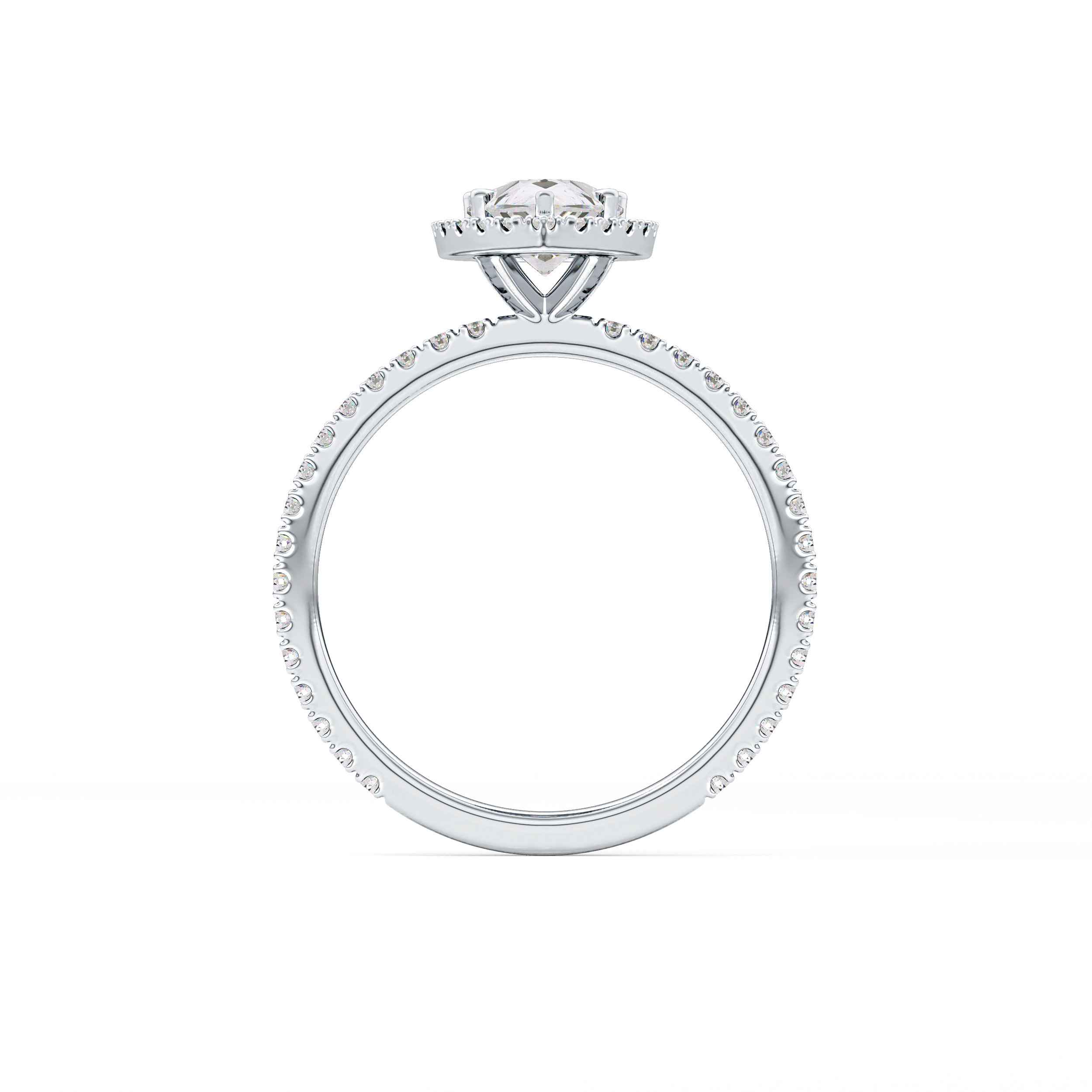 Pear Halo & Pave Lab Grown Diamond Engagement Ring