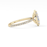Marquise Halo & Pave Lab Grown Diamond Engagement Ring