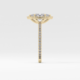 Marquise Halo & Pave Lab Grown Diamond Engagement Ring