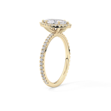 Marquise Halo & Pave Lab Grown Diamond Engagement Ring