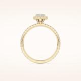 0.82 CT Marquise Shaped Halo & Pave Moissanite Engagement Ring
