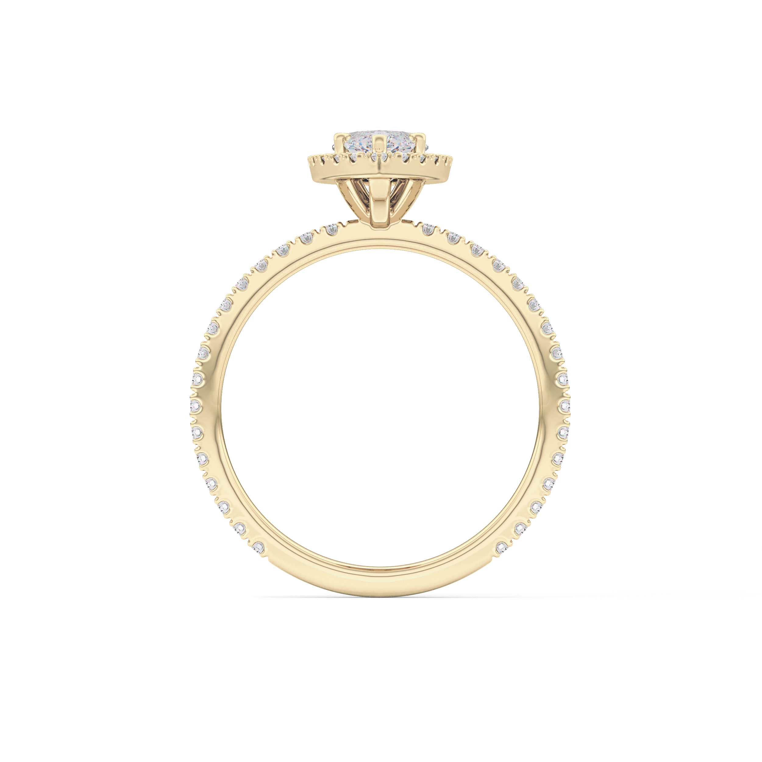 Marquise Halo & Pave Lab Grown Diamond Engagement Ring