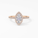 Marquise Halo & Pave Lab Grown Diamond Engagement Ring