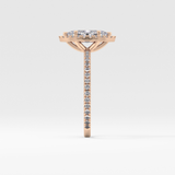 Marquise Halo & Pave Lab Grown Diamond Engagement Ring