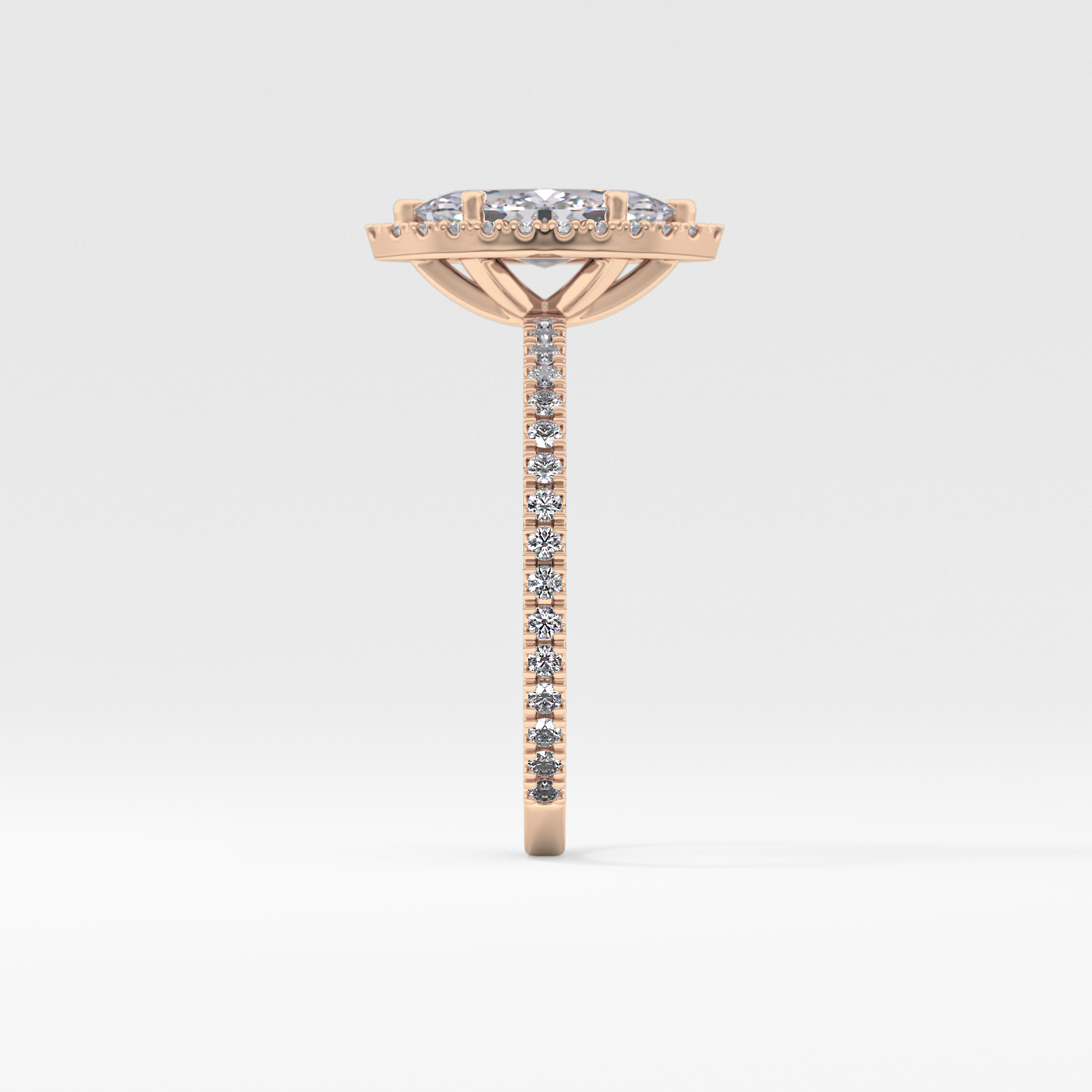 Marquise Halo & Pave Lab Grown Diamond Engagement Ring