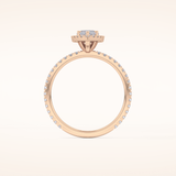 0.82 CT Marquise Shaped Halo & Pave Moissanite Engagement Ring