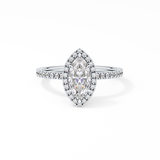 Marquise Halo & Pave Lab Grown Diamond Engagement Ring