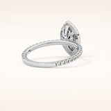0.82 CT Marquise Shaped Halo & Pave Moissanite Engagement Ring