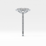Marquise Halo & Pave Lab Grown Diamond Engagement Ring