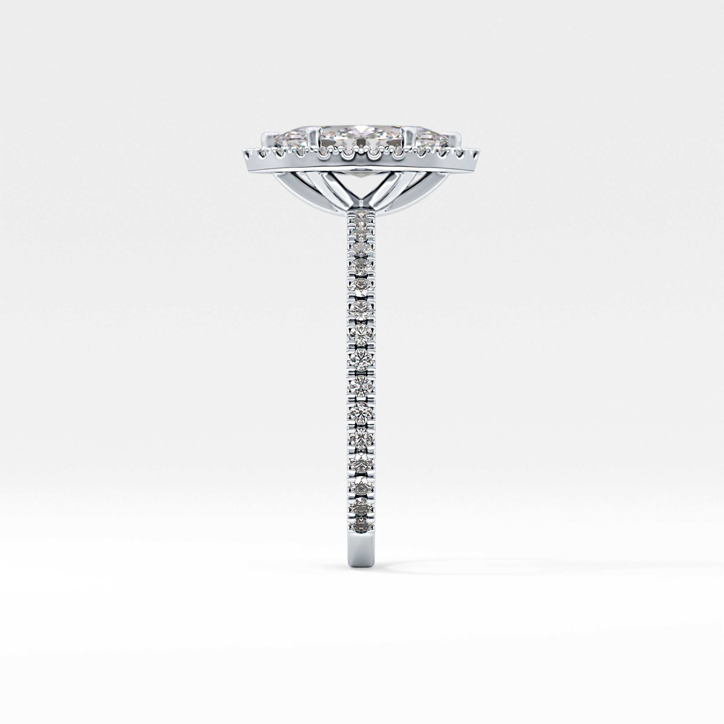 Marquise Halo & Pave Lab Grown Diamond Engagement Ring
