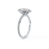 Marquise Halo & Pave Lab Grown Diamond Engagement Ring