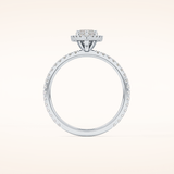 0.82 CT Marquise Shaped Halo & Pave Moissanite Engagement Ring