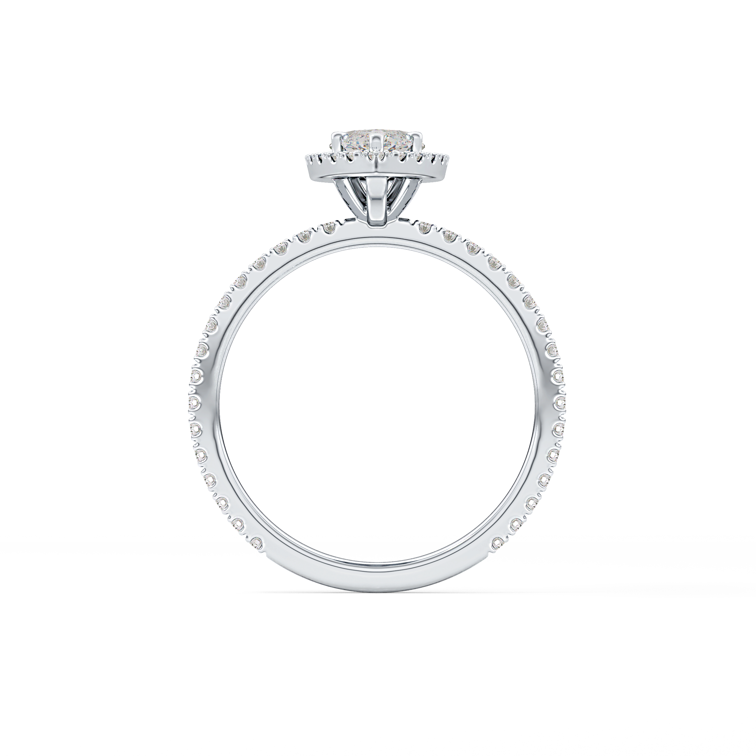 Marquise Halo & Pave Lab Grown Diamond Engagement Ring