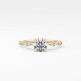 Round Dainty Pave Lab Grown Diamond Engagement Ring