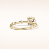 1.03 CT Round Shaped Dainty Pave Moissanite Engagement Ring