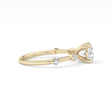 Round Dainty Pave Lab Grown Diamond Engagement Ring
