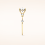 1.03 CT Round Shaped Dainty Pave Moissanite Engagement Ring