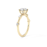 Round Dainty Pave Lab Grown Diamond Engagement Ring