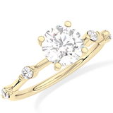 Round Dainty Pave Lab Grown Diamond Engagement Ring