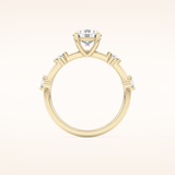 1.03 CT Round Shaped Dainty Pave Moissanite Engagement Ring