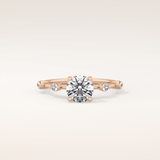 1.03 CT Round Shaped Dainty Pave Moissanite Engagement Ring