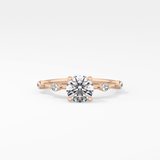 Round Dainty Pave Lab Grown Diamond Engagement Ring