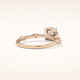 1.03 CT Round Shaped Dainty Pave Moissanite Engagement Ring