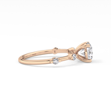 Round Dainty Pave Lab Grown Diamond Engagement Ring