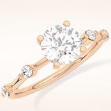 1.03 CT Round Shaped Dainty Pave Moissanite Engagement Ring