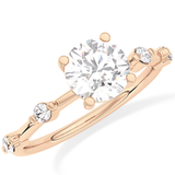Round Dainty Pave Lab Grown Diamond Engagement Ring