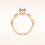 1.03 CT Round Shaped Dainty Pave Moissanite Engagement Ring